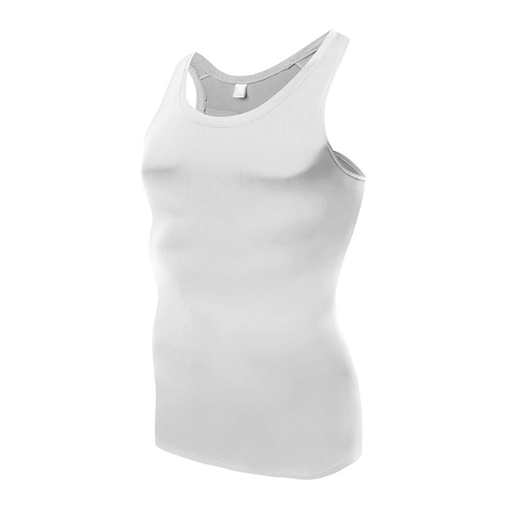 Maiyifu-GJ Men's Muscle Body Shaper Tight Vest Sports Sleeveless Cool Slimming Undershirt Compression Workout Tank Top (White,Large)