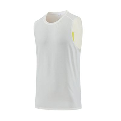 Maiyifu-GJ Men's Summer Fitness Outdoor Round Neck Tee Athletic Running Gym Muscle Undershirt Sleeveless Quick Dry Tank Top (White,Large)