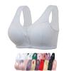 Daisy Bra for Seniors, Front Snap Closure Bras, Front Snaps Daisy Bras for Older Women (Stripe-White Grey,XL) view 1
