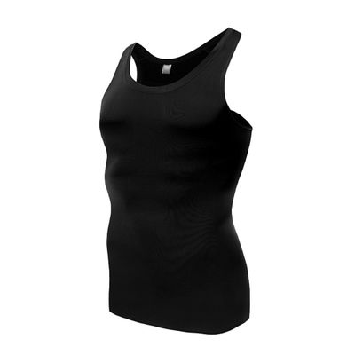 Maiyifu-GJ Men's Muscle Body Shaper Tight Vest Sports Sleeveless Cool Slimming Undershirt Compression Workout Tank Top (Black,X-Large)