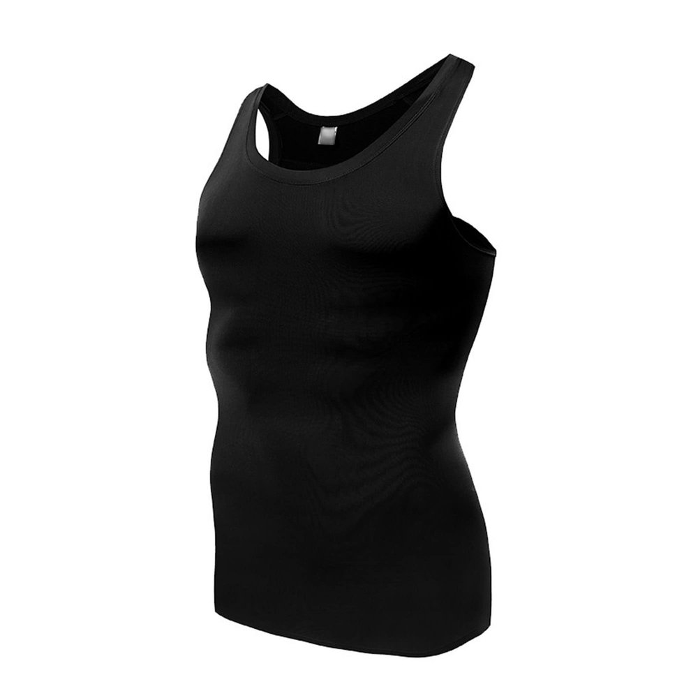 Maiyifu-GJ Men's Muscle Body Shaper Tight Vest Sports Sleeveless Cool Slimming Undershirt Compression Workout Tank Top (Black,X-Large)