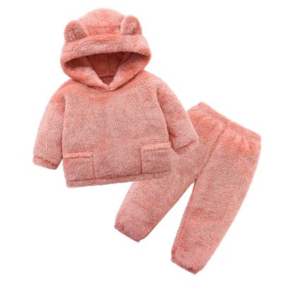 Hikido Thicken Winter Tracksuit Toddler Outwear Warm Snowsuit Baby Snow Overalls for 18-24M Pink