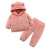 Hikido Thicken Winter Tracksuit Toddler Outwear Warm Snowsuit Baby Snow Overalls for 18-24M Pink view 1