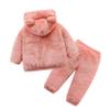 Hikido Thicken Winter Tracksuit Toddler Outwear Warm Snowsuit Baby Snow Overalls for 18-24M Pink view 2