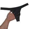 Jaxu Men's Gloss & See-through Tangas Underwear Male Bulge Pouch Thong Sexy Mesh T-back Sheer Underpants Sissy Lingerie 2-Pack(Black) M view 2