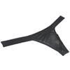 Jaxu Men's Gloss & See-through Tangas Underwear Male Bulge Pouch Thong Sexy Mesh T-back Sheer Underpants Sissy Lingerie 2-Pack(Black) M view 4