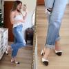 JENN ARDOR Closed Toe Chunky Heels Slingback Pumps Block Dress Shoes Women Comfort Classic Splicing Pointy Cap Toe Low Heels Sandals 2.5 inch for Wedding White 7.5 view 2