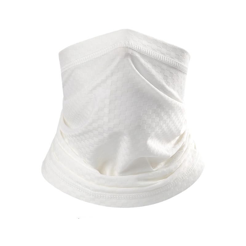 Neck Gaiter Bandana Face Mask Dust Sports Masks Face GaiterHigh Elastic Ice Silk Cycling Mask Sunscreen Face Scarf Scarffor Hot Summer Cycling Hiking Fishing white