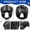 Copkim 2 Pcs Boxing Headgear MMA Training Sparring Gear Muay Thai Headgear Adjustable Taekwondo Helmet for Kickboxing Sparring Trainees Youth Adult Men(Black) view 2
