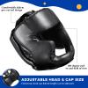 Copkim 2 Pcs Boxing Headgear MMA Training Sparring Gear Muay Thai Headgear Adjustable Taekwondo Helmet for Kickboxing Sparring Trainees Youth Adult Men(Black) view 3