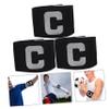 MAGICLULU Professional Captains Arm Bands 3pcs Black Sports Wristbands Durable Football Bands for Youth Adult view 4