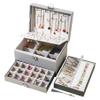 BOOVO Earring Jewelry Box For Women Girl Stud Organizer, 5 Layers Girl Jewelry Organizer Box With Lock Earring Holder Organizer Necklace Ring Jewelry Organizer Box For Girls (grey) view 1