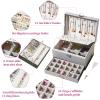 BOOVO Earring Jewelry Box For Women Girl Stud Organizer, 5 Layers Girl Jewelry Organizer Box With Lock Earring Holder Organizer Necklace Ring Jewelry Organizer Box For Girls (grey) view 2