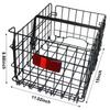 Folding Rear Bike Basket, Huntoshon Quickly Release Metal Bicycle Rack Cargo Basket with Strap & Reflective Tail Light for Most Mounted Bike Rack view 2