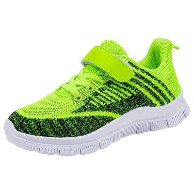 Boys Lightweight Non Slip Running Shoes Kid Girls Athletic Tennis Shoe Breathable Lightweight Slip on Sports Shoes (Green,2)