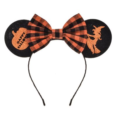 A Miaow Black Mouse Ears Headband MM Glitter Hair Hoop Girls Women Butterfly Costum Halloween Decoration Hair Clasp Party Holiday Park Accessory (Witch)