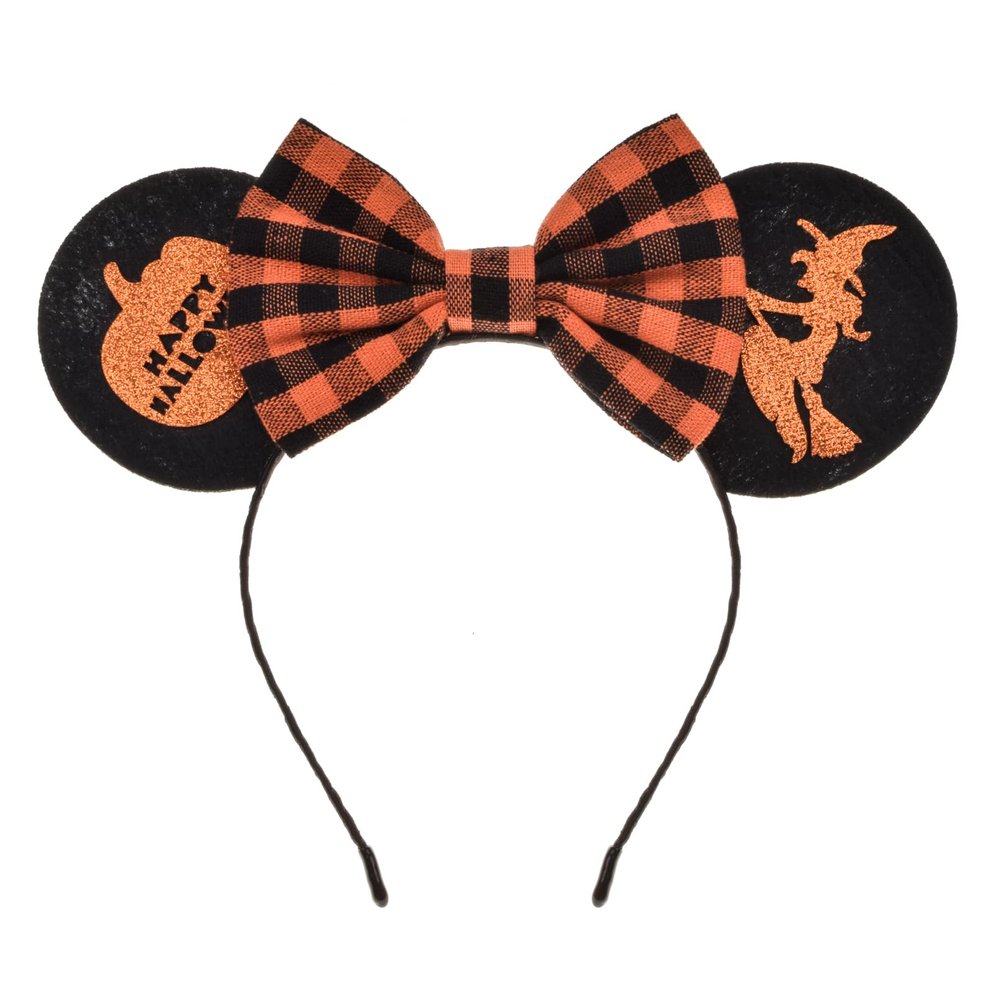 A Miaow Black Mouse Ears Headband MM Glitter Hair Hoop Girls Women Butterfly Costum Halloween Decoration Hair Clasp Party Holiday Park Accessory (Witch)