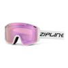 Zipline KLIK Ski Goggles - No Fog Magnetic Lenses, Double Cylindrical Polycarbonate, Adjustable Vent, Magnetic Lens System - Preferred by Pros (White Frame - Cherry Blossom - Rose Lens, White Frame) view 3