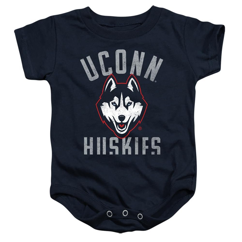 University of Connecticut Official Huskies Logo Unisex Infant Snap Suit for Baby,Navy, 24 Months