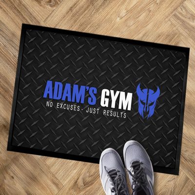 Artylicious Personalised Gym Mat - weights room - Blue & Black Home Gym Mat 60 x 40 cm GM999