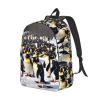 FRESQA Happy Penguins Versatile Mini Backpack:Lightweight Leisure Dual Shoulder,Simple Canvas,And Spacious Design view 2
