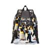 FRESQA Happy Penguins Versatile Mini Backpack:Lightweight Leisure Dual Shoulder,Simple Canvas,And Spacious Design view 3