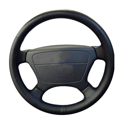 Black Leather Car Steering Wheel Cover for Benz E-Class W210 E200 240 280 320 W140 S320 350 420 DIY Hand-Stitched Car Steering Wheel Covers