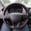 Black Leather Car Steering Wheel Cover for Seat Leon 5F Mk3 2013-2019 Ibiza 6J Tarraco Arona Ateca Alhambra DIY Hand-Stitched Car Steering Wheel Covers view 2