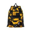 FRESQA Mustard Yellow And Black Versatile Mini Backpack:Lightweight Leisure Dual Shoulder,Simple Canvas,And Spacious Design view 3