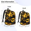 FRESQA Mustard Yellow And Black Versatile Mini Backpack:Lightweight Leisure Dual Shoulder,Simple Canvas,And Spacious Design view 4