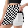 KiHene Women's Checkered Racing Flag Tennis Skirts with Pockets Inner Shorts, Athletic Golf Skort for Workout Sports view 1