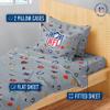 FOCO NFL Ultimate Fan Repeating All Team Logo Bedding Set - 2 Sheets 2 Pillow Cases - Full or Twin- Officially Licensed (NFL - Team Color, Twin) view 3