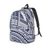 FRESQA Blue Polynesian Maori Tribal Pattern Versatile Mini Backpack:Lightweight Leisure Dual Shoulder,Simple Canvas,And Spacious Design view 2