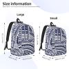 FRESQA Blue Polynesian Maori Tribal Pattern Versatile Mini Backpack:Lightweight Leisure Dual Shoulder,Simple Canvas,And Spacious Design view 4