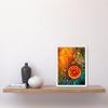 Artery8 Abstract Liquid Paint Dried Orange Fruit Slice Artwork Framed Wall Art Print A4 view 2