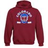 Xtreme Apparrel Colorado Team Mask Men's Hoodie Sweatshirt for Hockey Fans (Garnet Hoodie, M) view 1