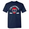 Columbus Team Mask Men's T-Shirt for Hockey Fans (Navy Shirt, 2XL) view 1