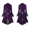 Medieval Costume for Womens Jacket Tailcoat Buttons Decorated Steampunk Victorian Deluxe Cosplay Pirate Costumes D-Purple view 2