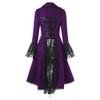 Medieval Costume for Womens Jacket Tailcoat Buttons Decorated Steampunk Victorian Deluxe Cosplay Pirate Costumes D-Purple view 3