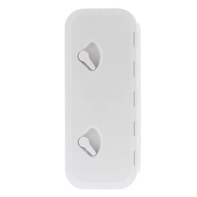Marine Deck Access Hatch, Deck Access Hatch Inspection Cover 180 Hinged Lid with Lock for Marine Boat 24 x 9.5in (White)