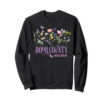 Door County Wisconsin Wildflowers Summer Vacation Souvenir Sweatshirt