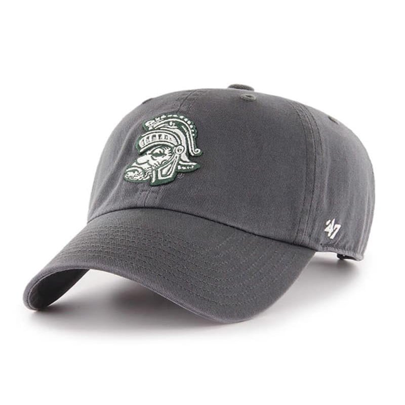47 Michigan State Spartans Hat Mens Womens Clean Up Adjustable Cap, Charcoal Gray