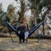 Stansport 30630-50 Double Nylon Hammock - Navy/Light Blue view 3