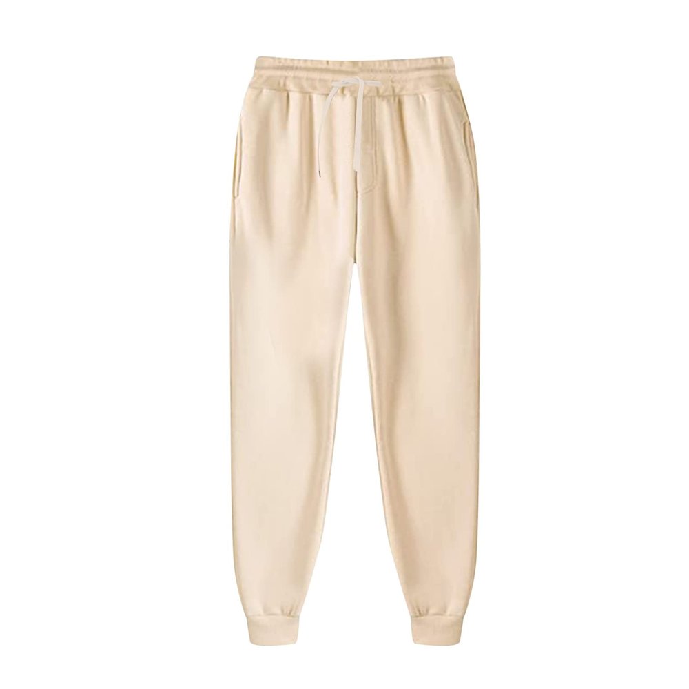 PETCDIM Winter Fleece Sweatpants Joggers Quick Dry Hiking Running Pants Stretch Elastic Waist Straight Leg Casual Joggers Sherpa Lined Streetwear Beige