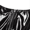 Jugaoge Women Open Bust Sleeveless Leotard Tops Wet Look Open Front Latex Catsuit Rave Party Clubwear Black XX-Large view 4