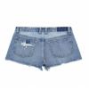 Dawery Women Denim Blue Distressed Front Zipper Mini Shorts Vintage High Waist Female Lady Shorts Light Blue Xs view 4
