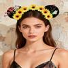 A Miaow Flower Headpiece Black Mouse Ears Headband MM Floral Hair Hoop Halloween Park Women Adults Costume Photo Shoot (Daisy) view 2