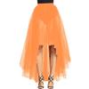 WDPL Women's Maxi High Low A-line Layers Tulle Sheer Evening Skirt (Orange, 4XL) view 1