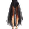 WDPL Women's Maxi High Low A-line Layers Tulle Sheer Evening Skirt (Orange, 4XL) view 2