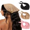 AWAYTR 3Pcs Hair Bandanas Head Kerchief for Women Girls Tie-Back Boho Hair Scarf Headband Bandana Triangle Head Scarf (Solid Color - Khaki/Pink/Black) view 1